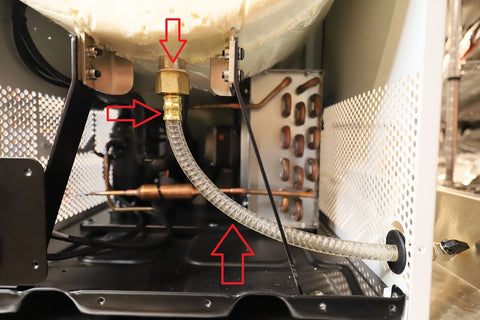 The connection inside the machine is found at the back of the barrel on the bottom of the barrel. 