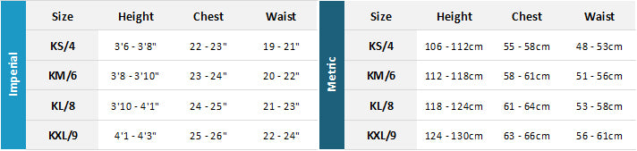 Mystic Kids Wetsuit Size Chart