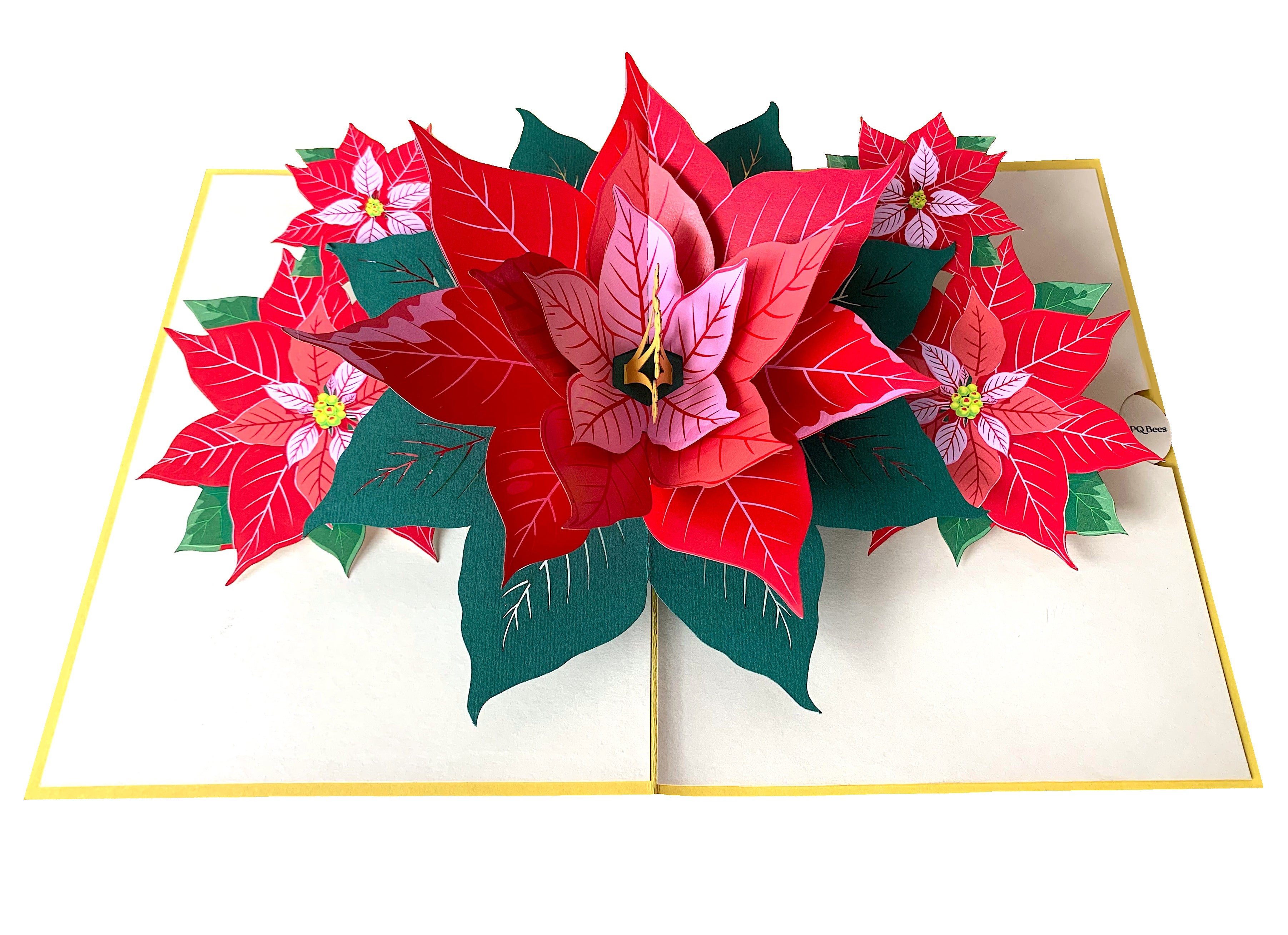 Poinsettia Christmas Card Pop Up ( Large Size 6