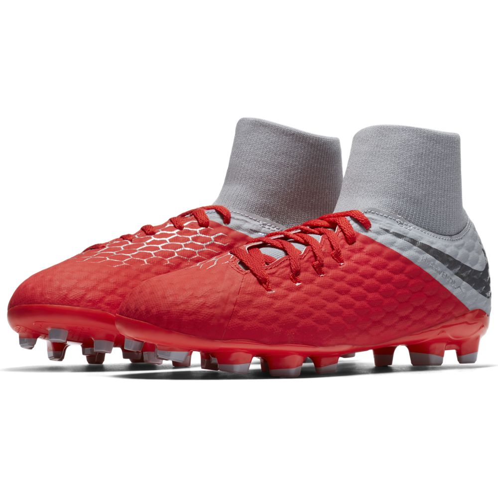 Nike Jr Hypervenom Phantom 3 Academy DF FG - Red/Grey | East Coast Soccer  Shop