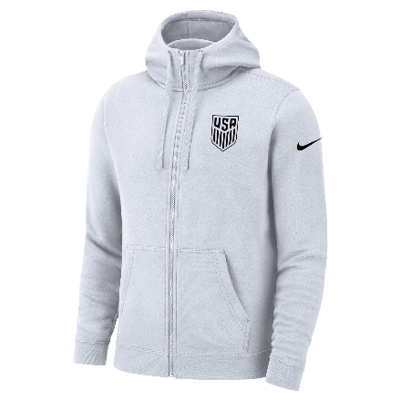 slim Overfrakke kærlighed Nike USA Fleece Full-Zip Hoodie - WHITE | East Coast Soccer Shop