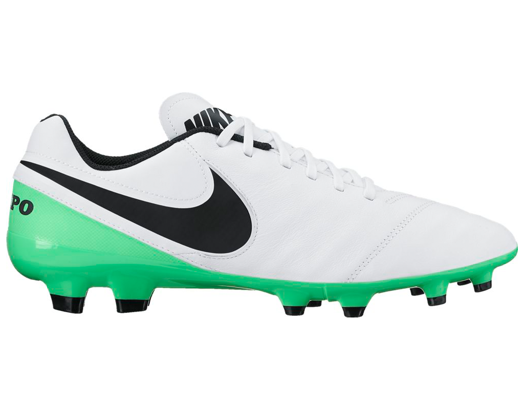 nike tiempo white green