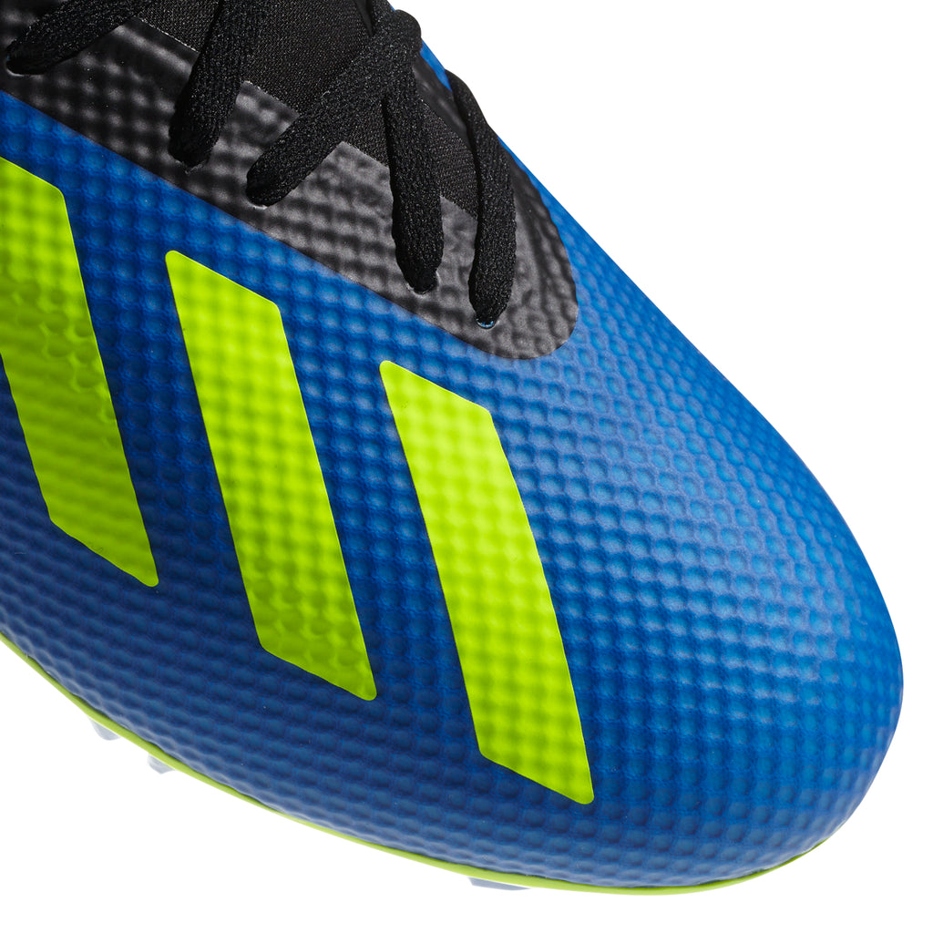 Adidas X 18 3 Fg Football Blue Solar Yellow Core Black East