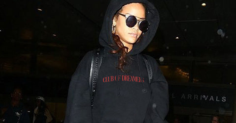 Rihanna Black Schwarzer Hoodie Style Club of Dreamers Promi Celeb Promo