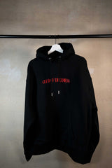 DD Signature Premium Ultra Heavy Oversize Hoodie in Schwarz Black Hoodie mit roter Schrift