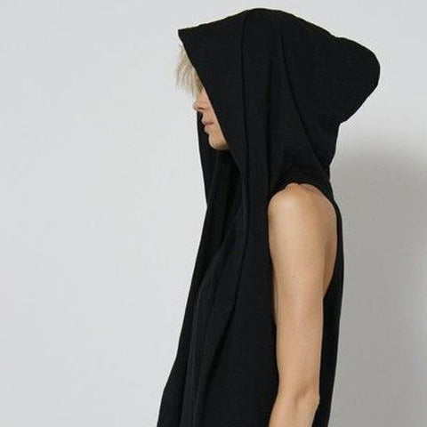 Hoodie ohne Ärmel hoodie damen schwarz mädchen frau kapuzenpullover