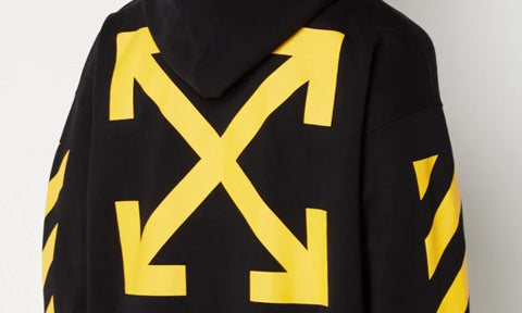 Streetwear Brands Hype Unbekannt Cool Off-White Hoodie von Virgil Abloh in schwarz gelb