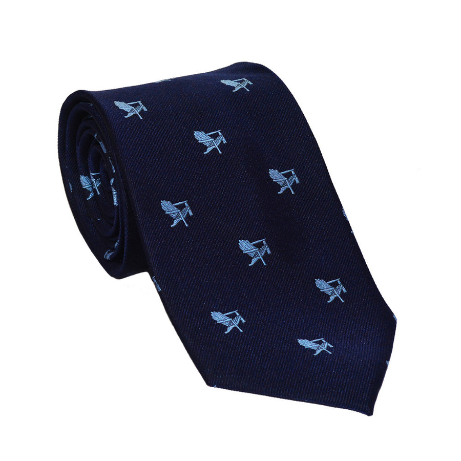 Anchor Necktie - Navy, Woven Silk - SummerTies