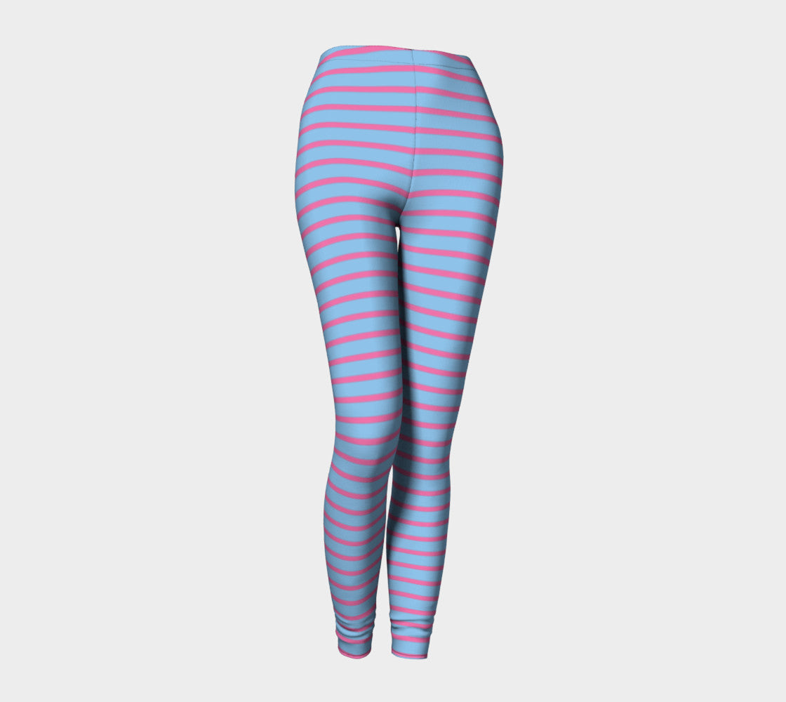 Striped Adult Leggings - Light Pink on Green – SummerTies