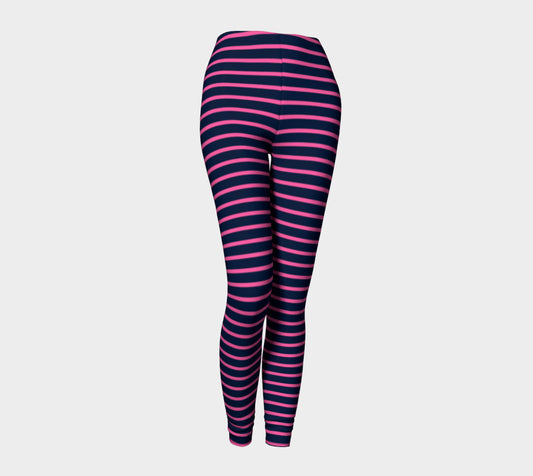 Adult Pink and Black Striped Tights