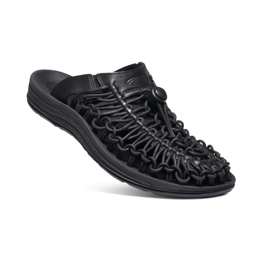Women's UNEEK Premium Leather Slide | Triple Black/Black