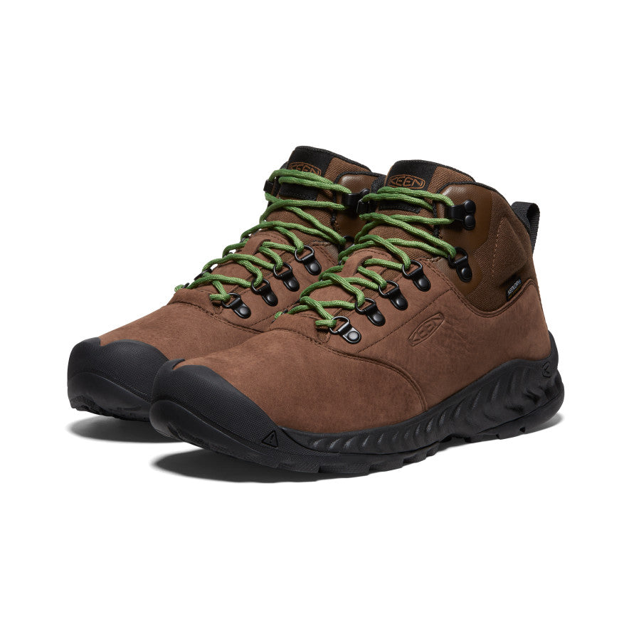 Men's Headout Waterproof Brown Leather Hiking Shoe, Bison/Fossil Orange
