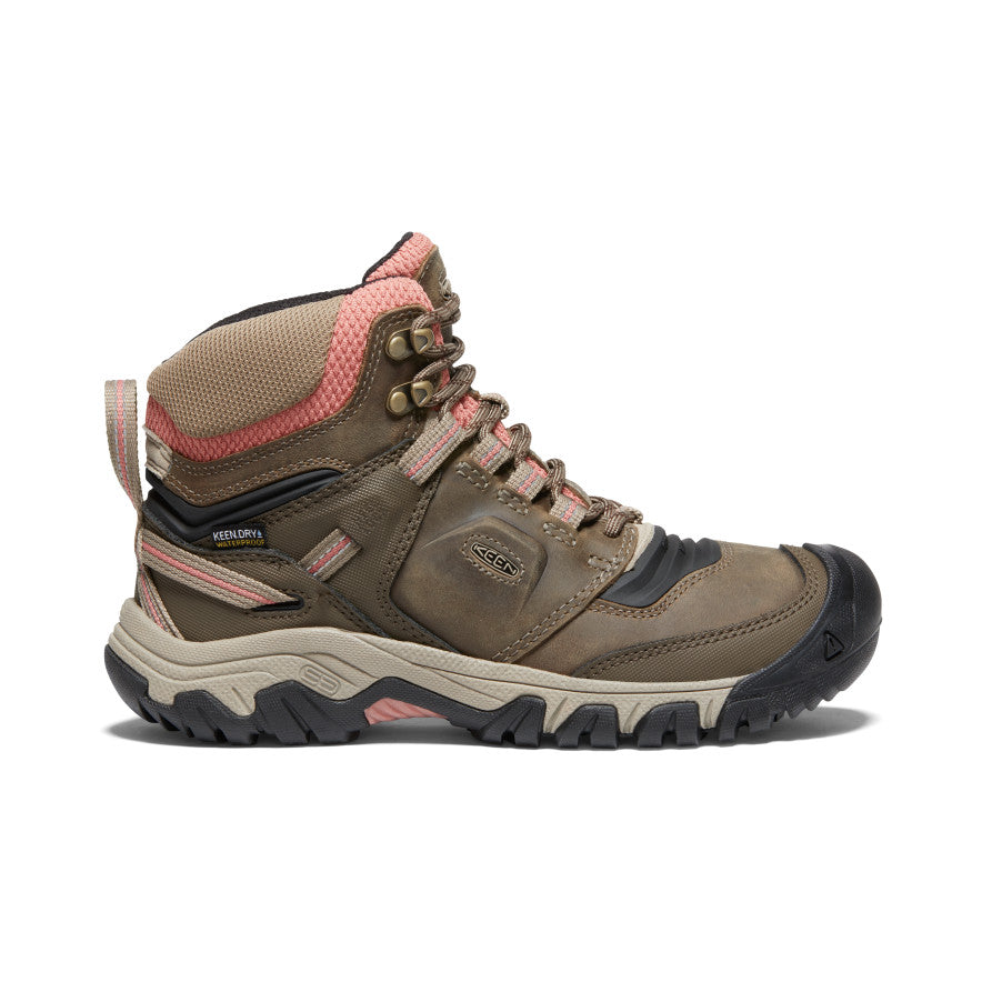 Women's Waterproof Grey/Olive Hiking Boots - Ridge Flex Mid | KEEN