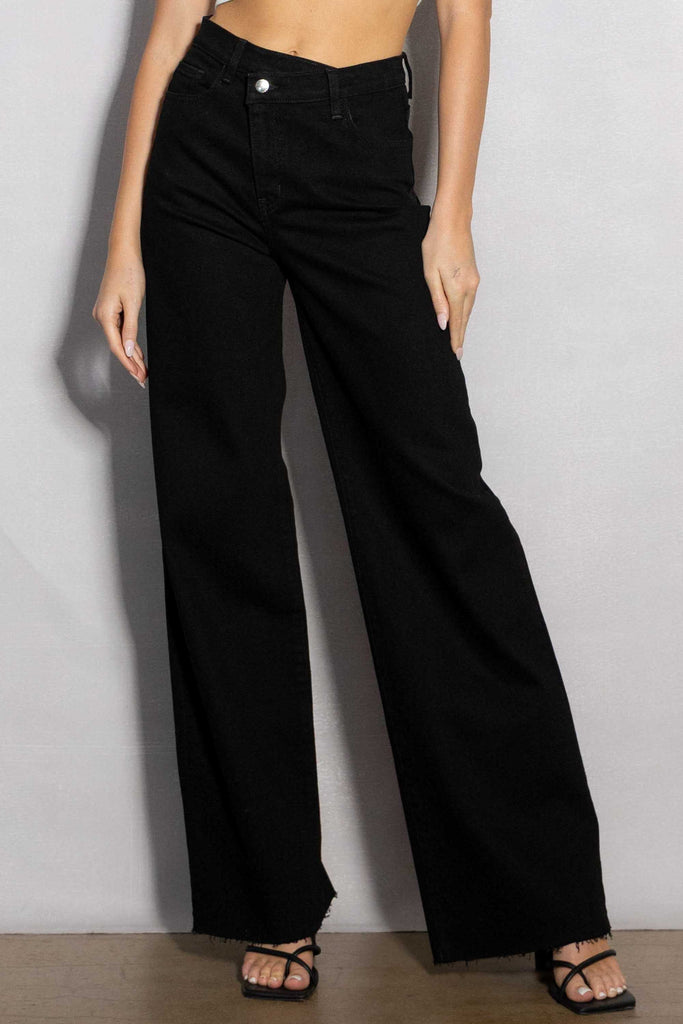 Crossover Wide Leg Jeans – Vibrant miu