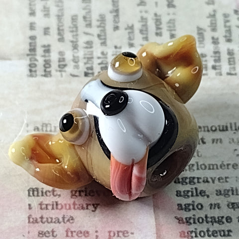 Boomer the dog lampwork bead 