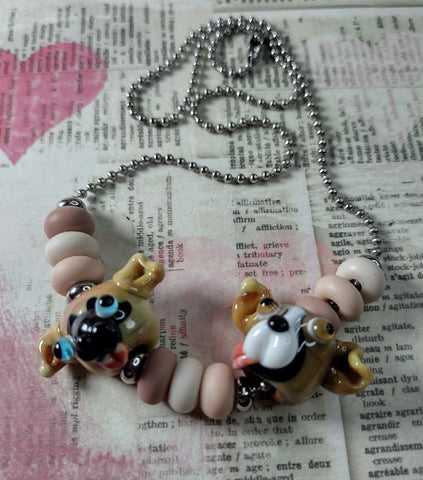 custom lampwork dog necklace