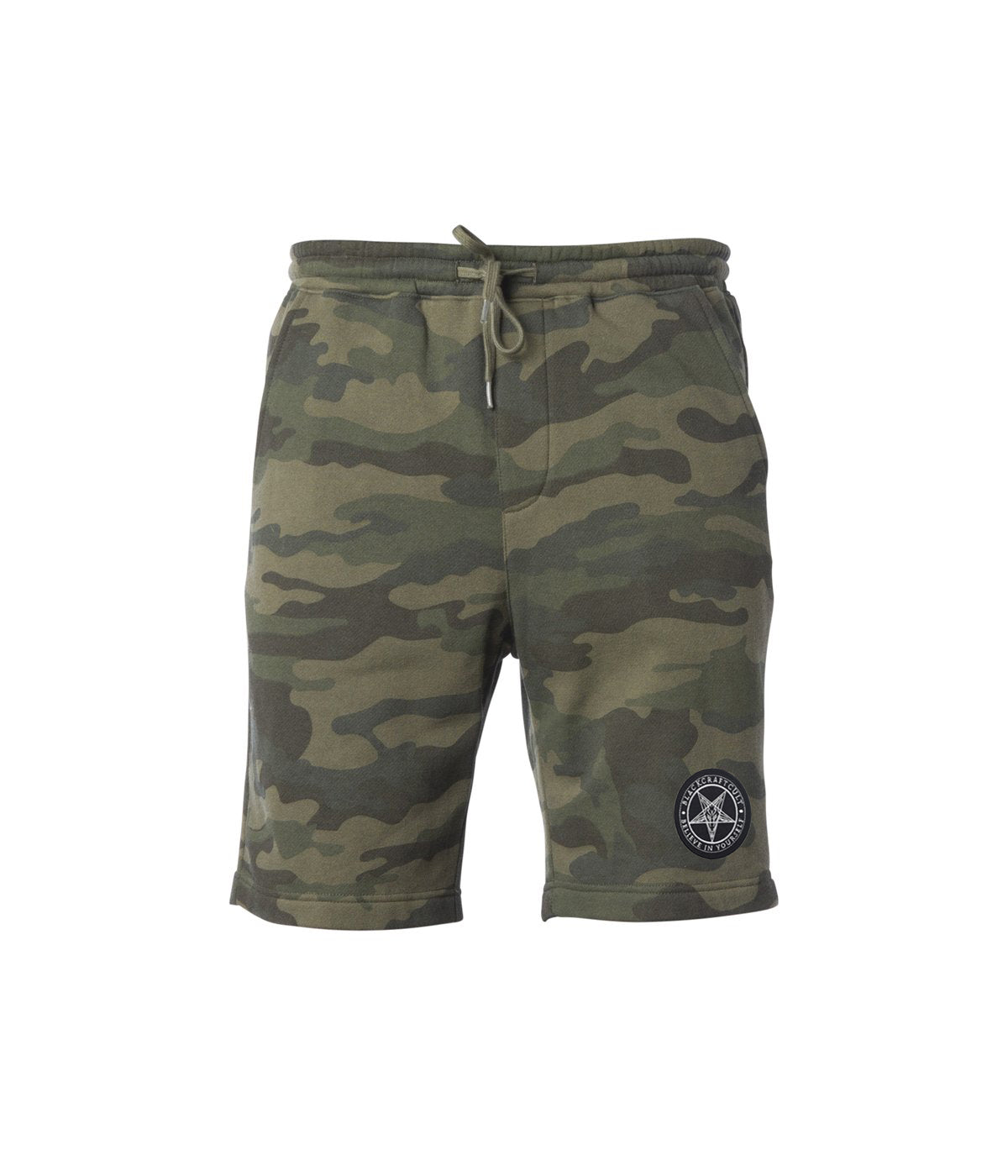 mens camo sweat shorts