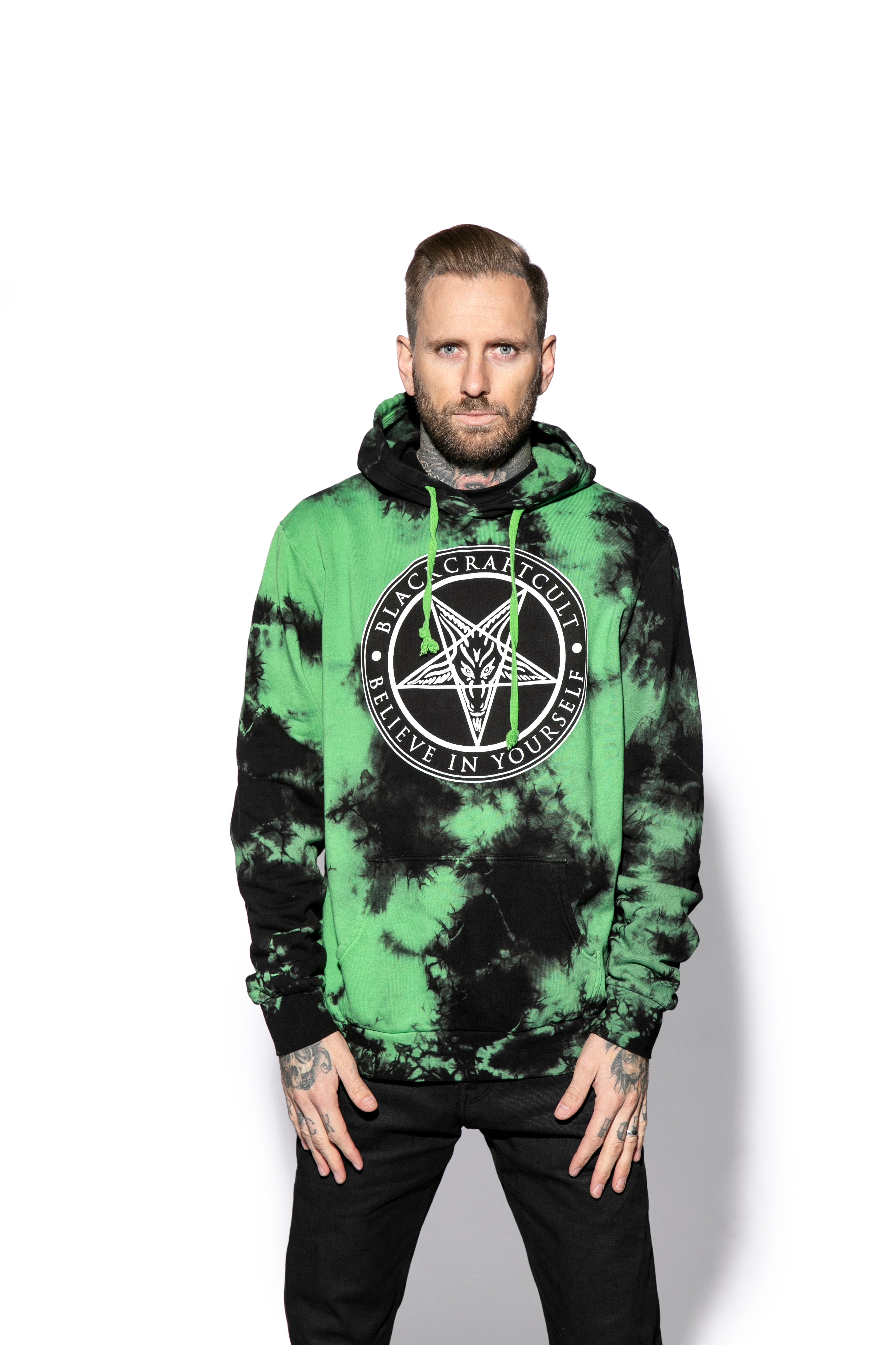 Kannabling - Hoodie Tie Dye Neon Green Black – kannabling