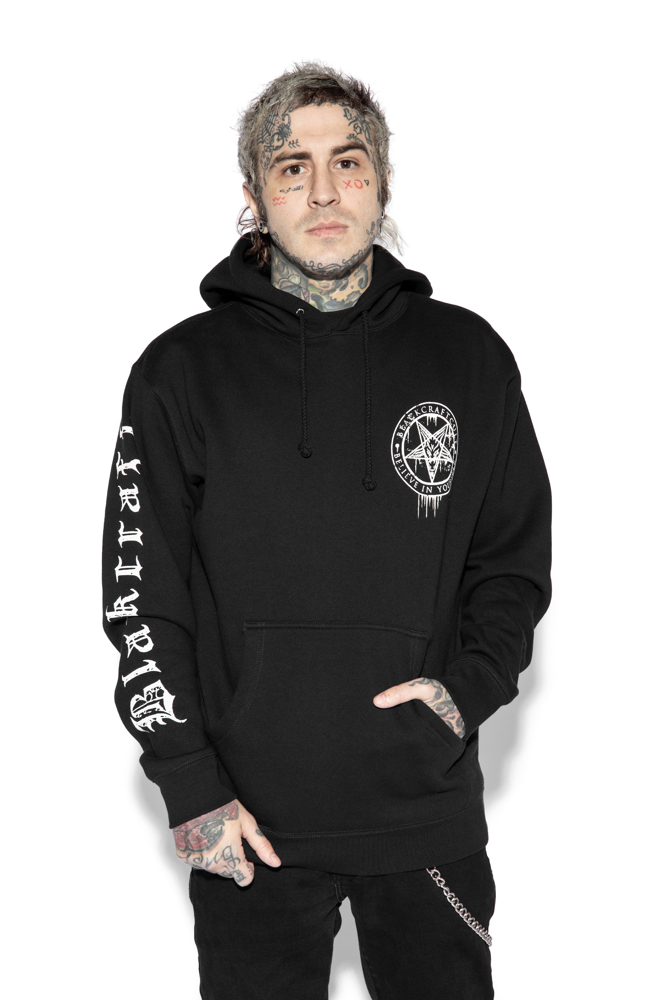 Skull Drip - Heavyweight Hooded Pullover Sweater – Blackcraft Cult