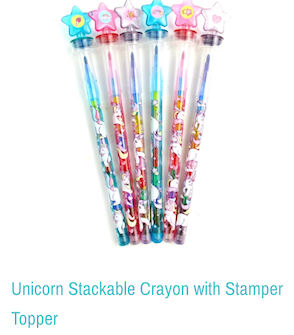 Unicorn Stackable Crayon with Stamper Topper