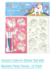 Unicorn Color-In Sticker Set with Markers