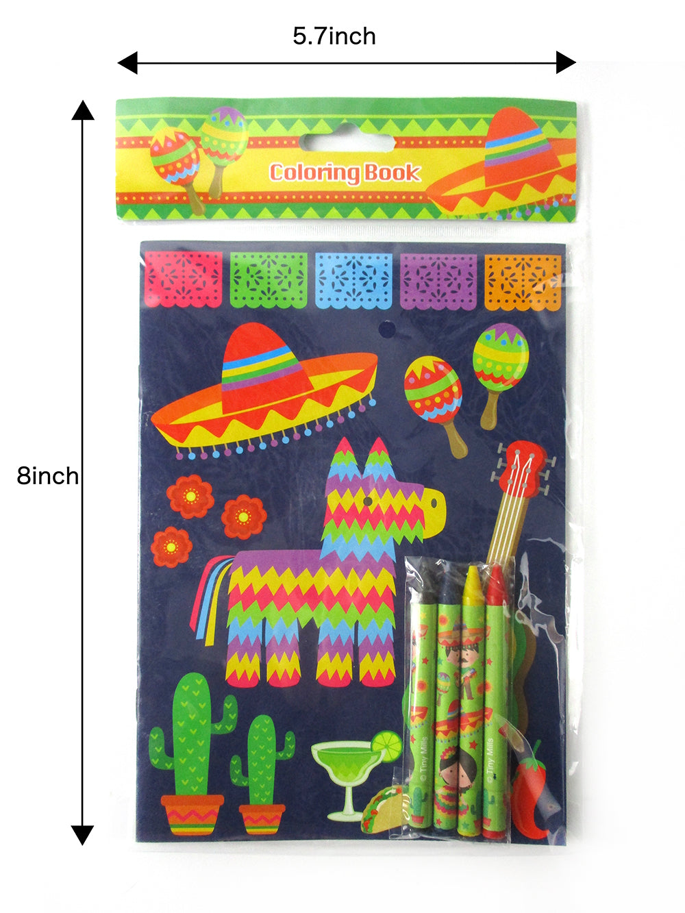 Download Fiesta Coloring Books With Crayons Party Favors Set Of 6 Or 12 Tiny Mills