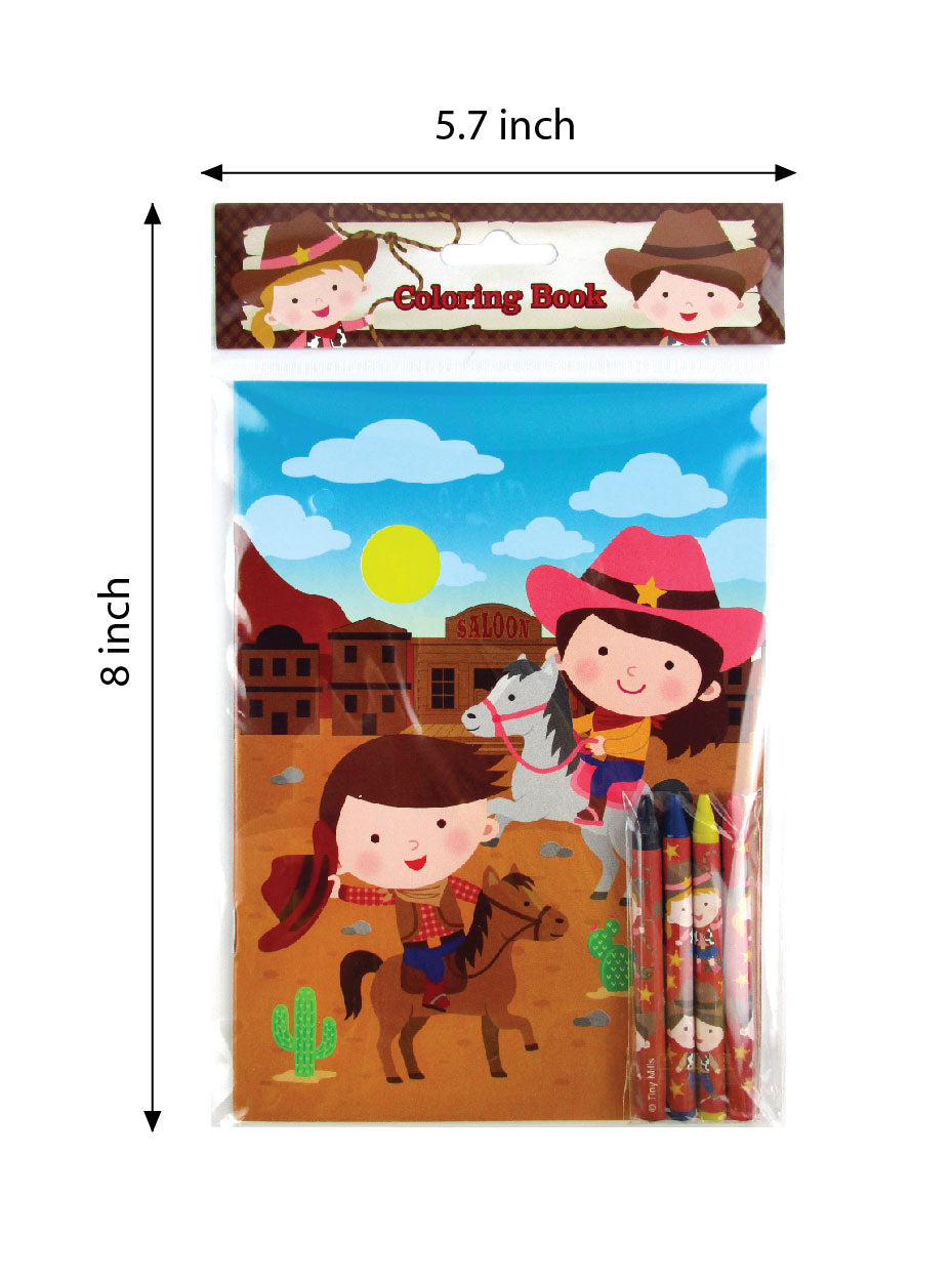 Download Western Cowboy Cowgirl Coloring Books With Crayons Party Favors Set Tiny Mills