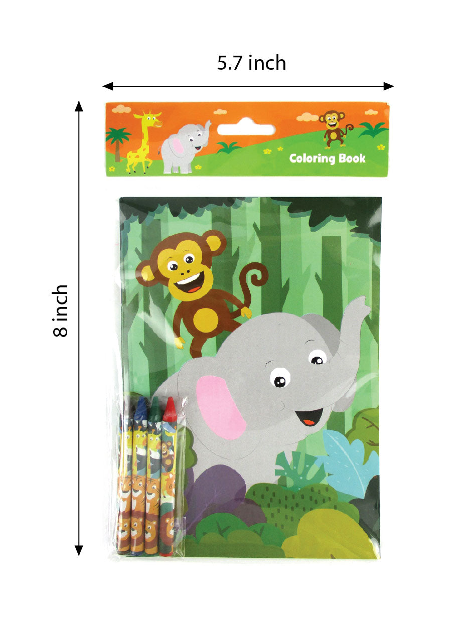 Download Zoo Jungle Safari Animals Coloring Books With Crayons Party Favors S Tiny Mills