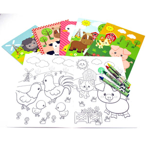 Download Farm Animals Coloring Books Set Of 6 Or 12 Tiny Mills