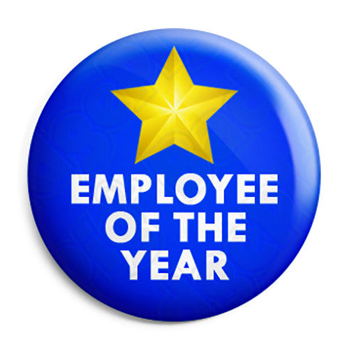 Employee of the Year - Award Button Badge, Fridge Magnet, Key Ring | BadgePig.co.uk
