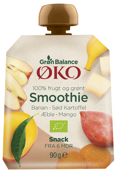 Billede af Grøn Balance - smoothie Banan/sød kartoffel/mango/æble ØKO