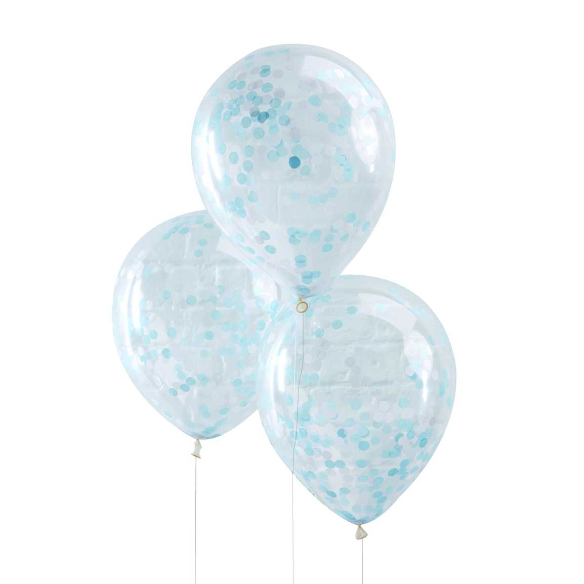 Billede af Babyshower - Blå confetti balloner