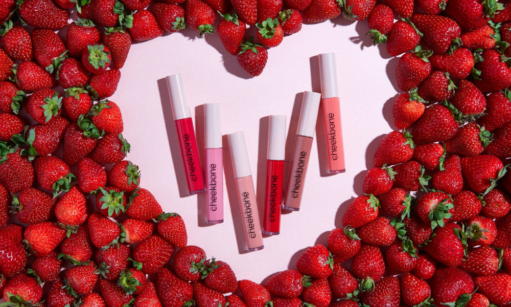 Cheekbone Beauty creates its SUSTAIN lipglosses using natural ingredients and recycled packaging display: full