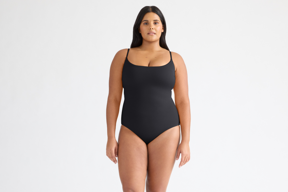 Knix Leakproof Classic One Piece Swimsuit in Black display: full