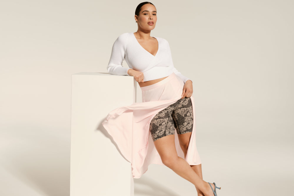 Thigh Saver® 6” Shorts in Lace Peony display: full