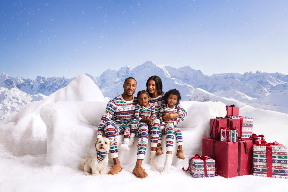 Matchy-matchy family pajama set in Fair Isle display: full