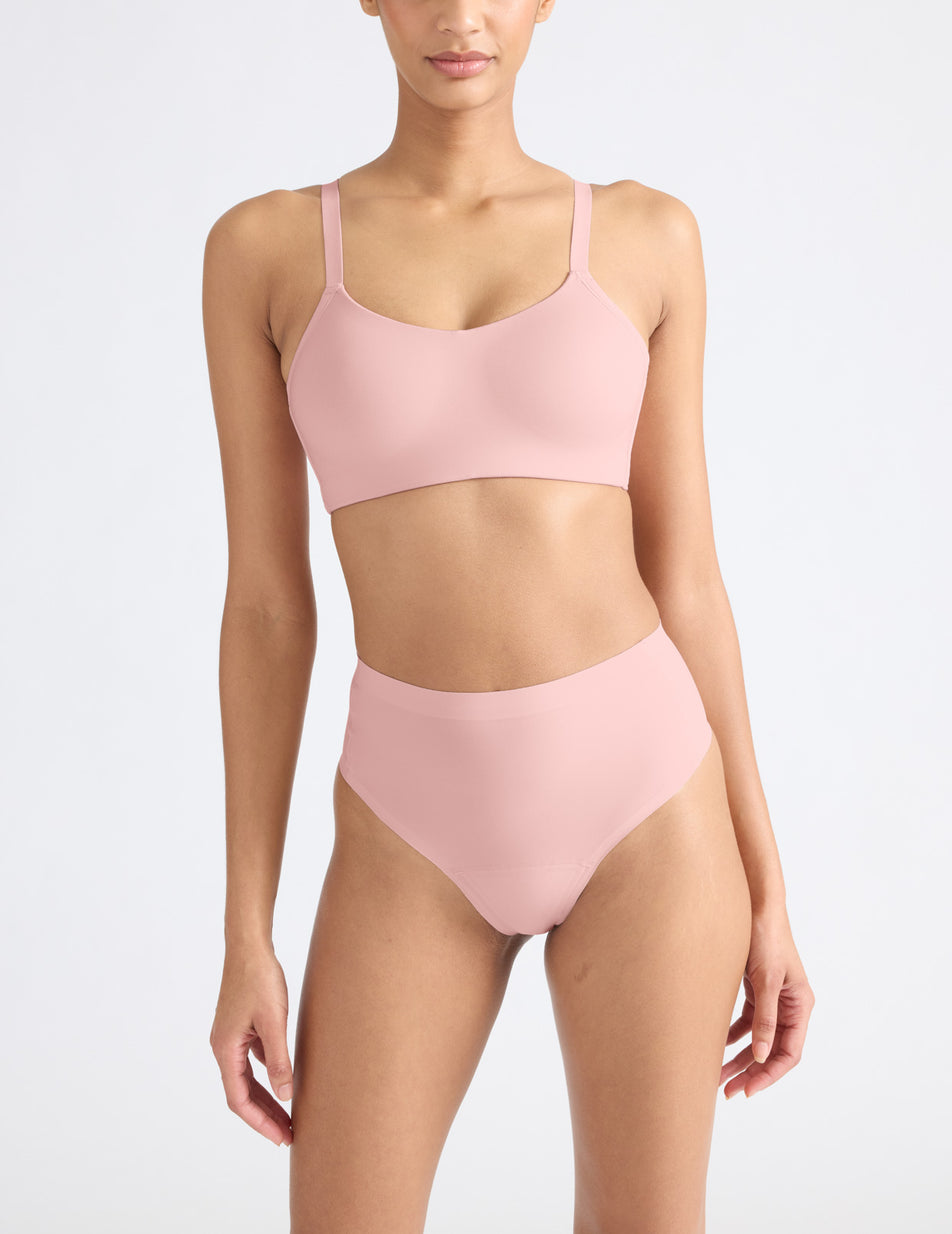 Essentials High Waist Tanga Bikini Brief - bright pink