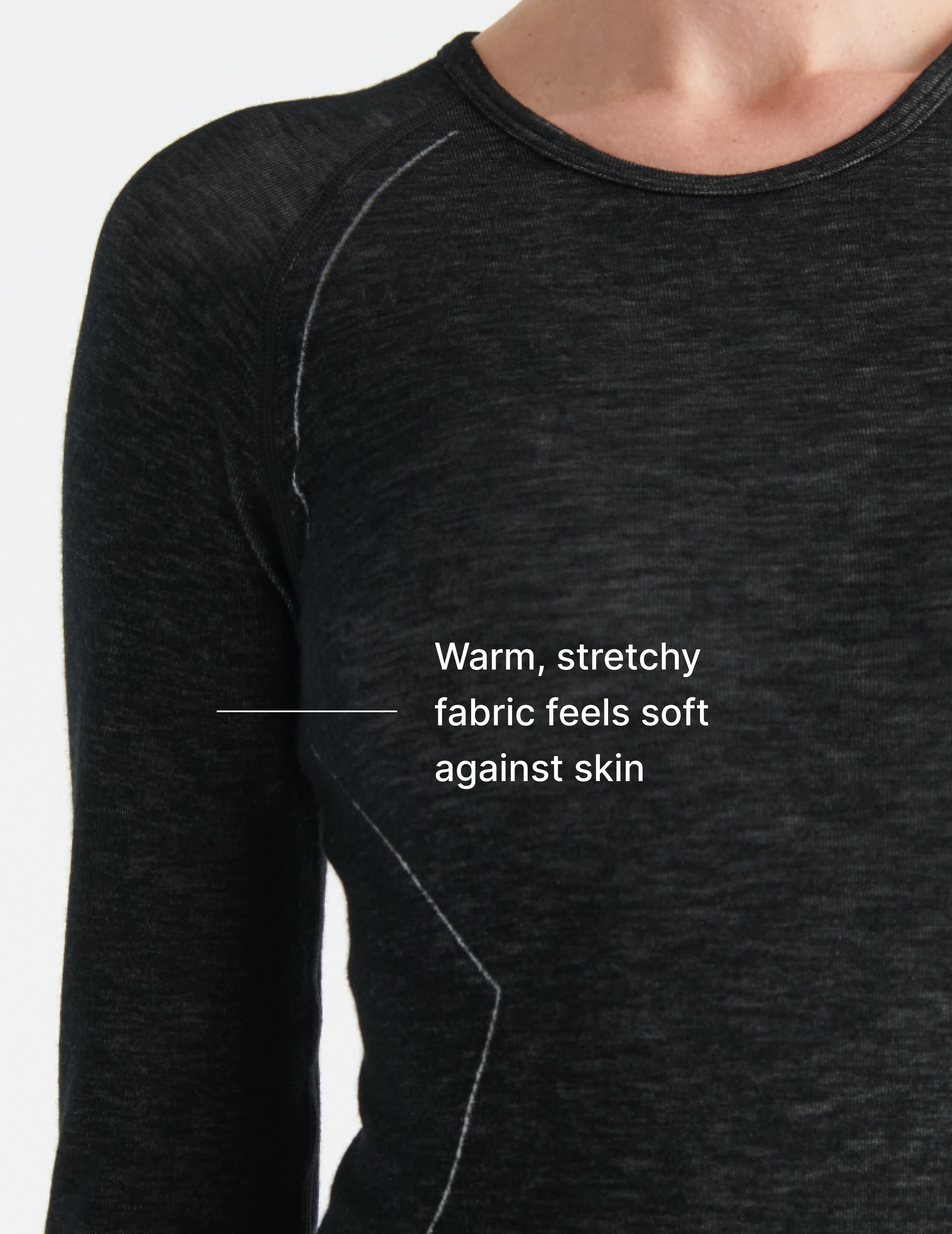 Warm, stretchy fabric feels soft against skin