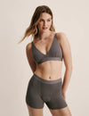 Esther has 38" hips and wears a Knix size M
