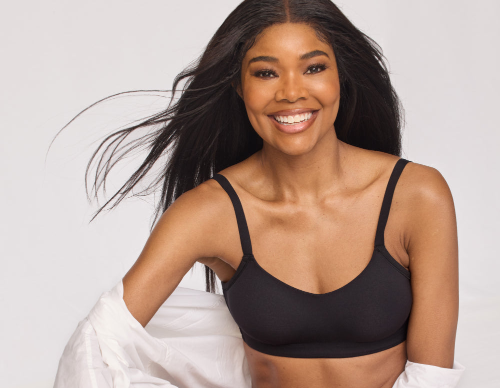 Gabrielle Union wearing the One&Only Scoop Bra in Black display: full