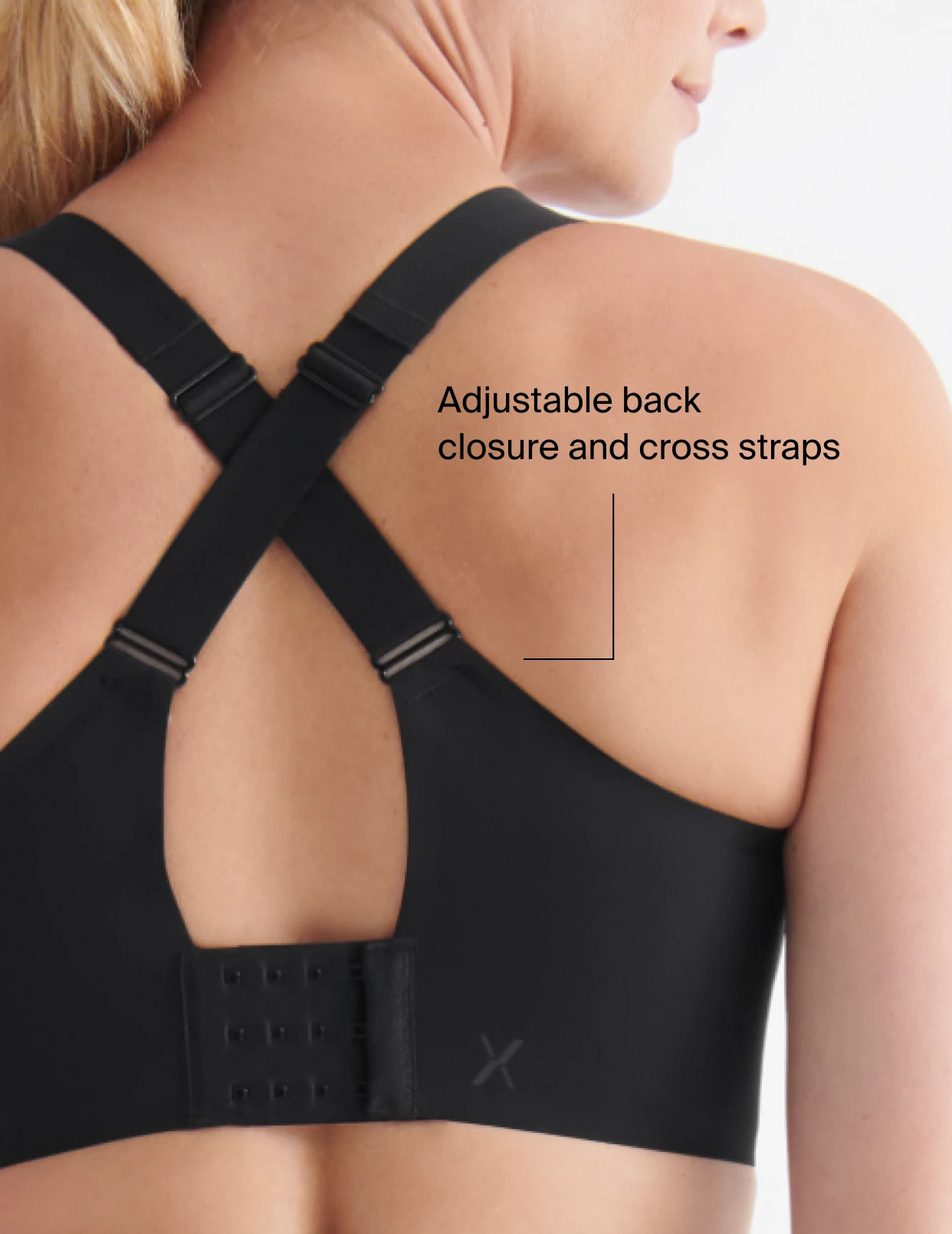 Adjustable back closure and cross straps 