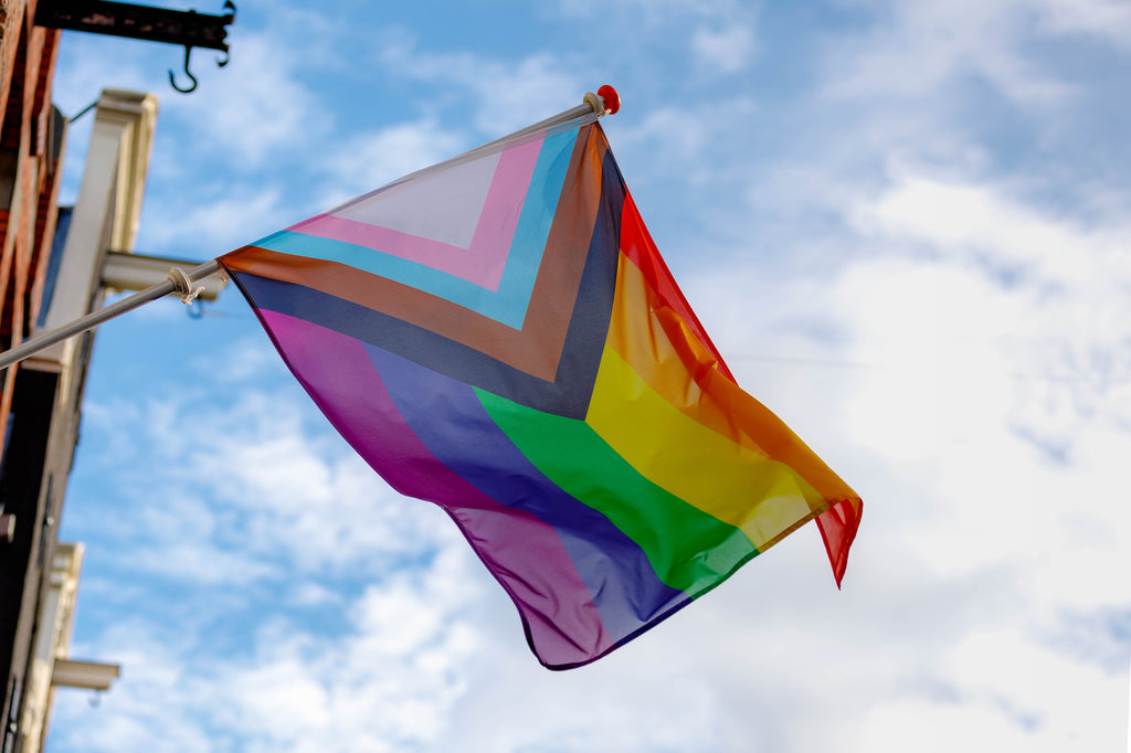 progress pride flag display: centred