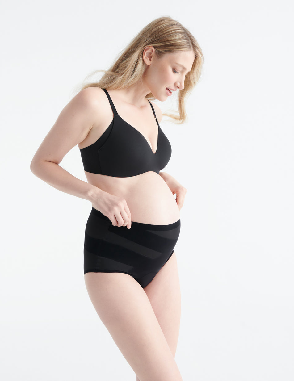 2- Piece Maternity Underwear and Bralette Set - Black