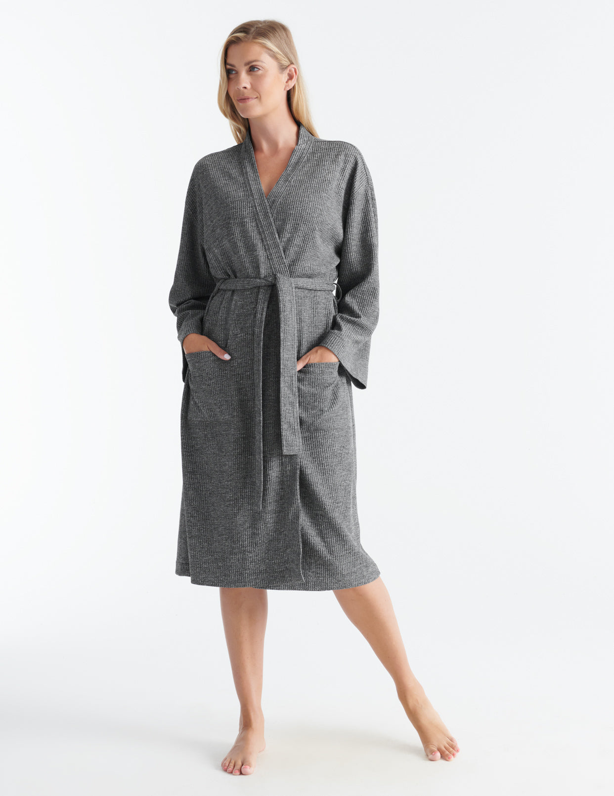 Casual K Waffle Pattern Short Robe - White (without Personalization) – From  LeeLee's Room