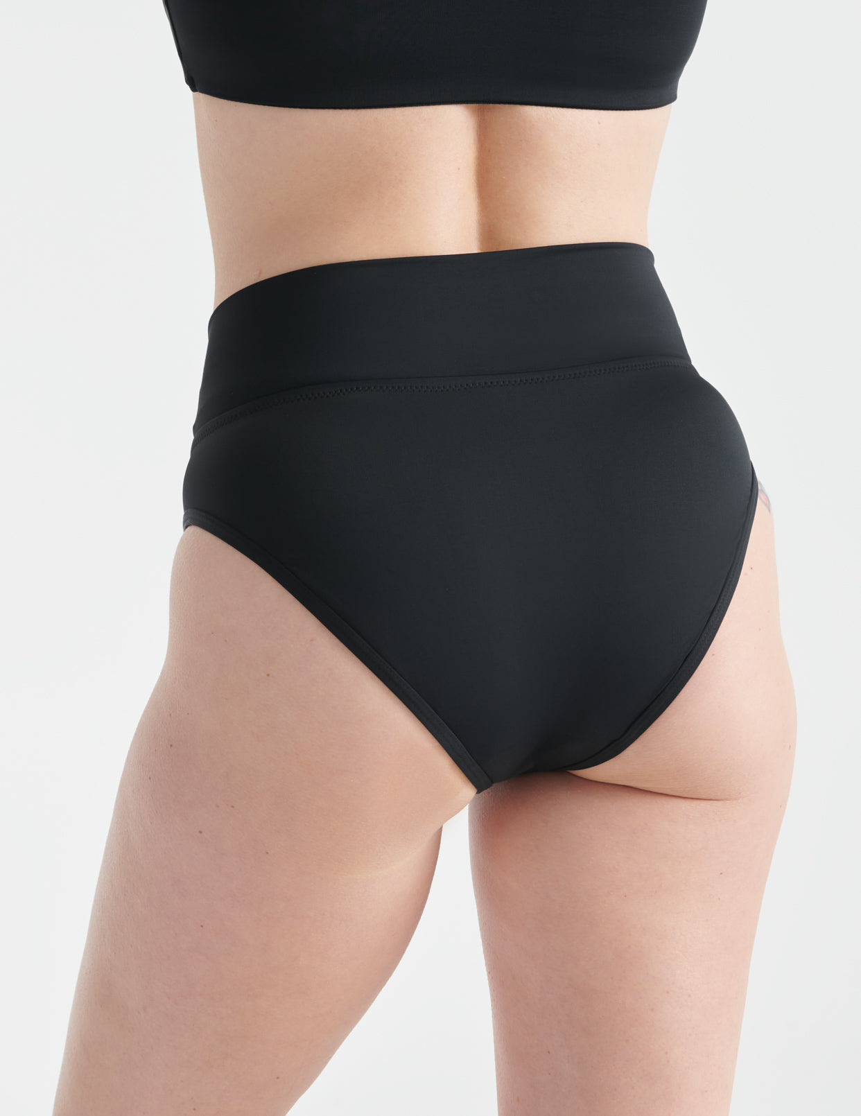 Black High Rise Bikini Bottom, Black Swimsuit