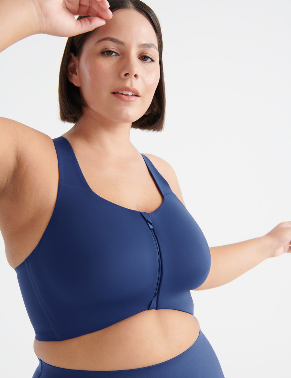 Knix Women's Blue 7+ Catalyst Front Zip Sports Bra Size undefined - $41 -  From Madi