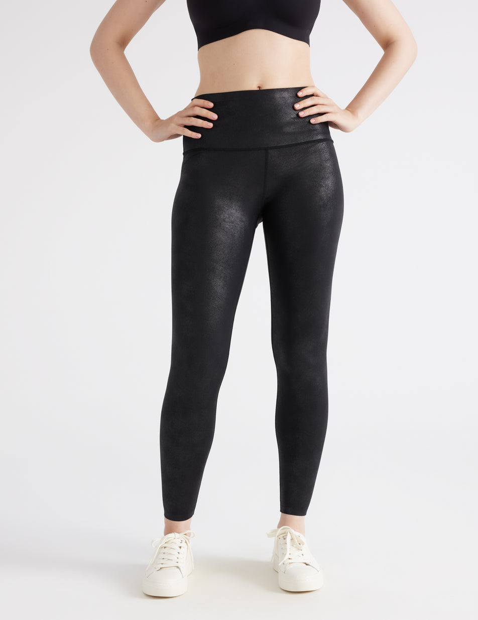 High-Rise Stretch Faux Leather Leggings, Regular