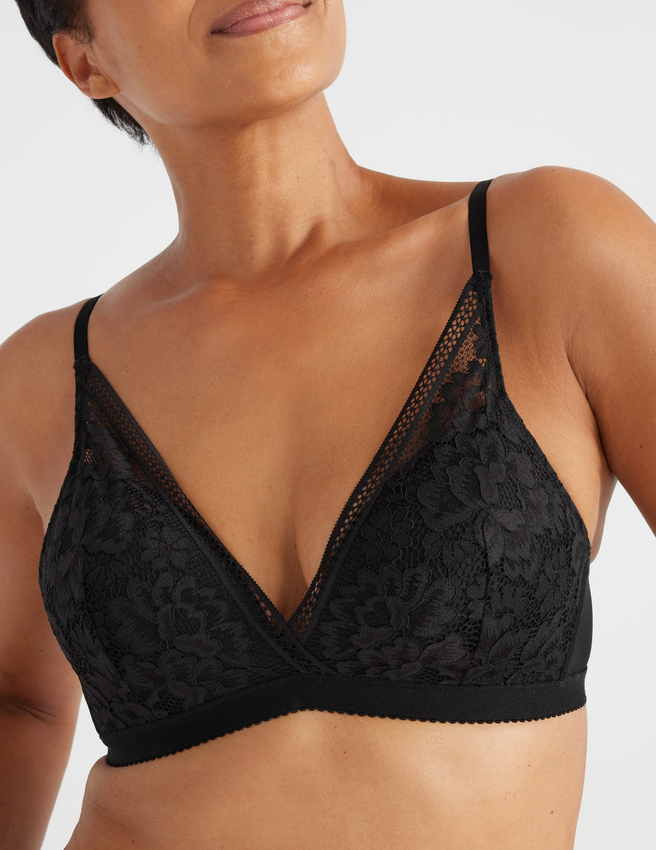 Deep V Bra And Panty Set Sexy Bralette French Lace Embroidery