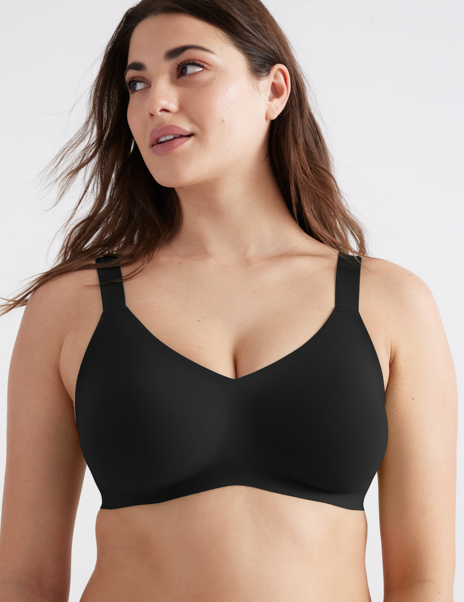 AXXD Sports Bras For Women V-Neck Solid Wire-Free Thin Hook And