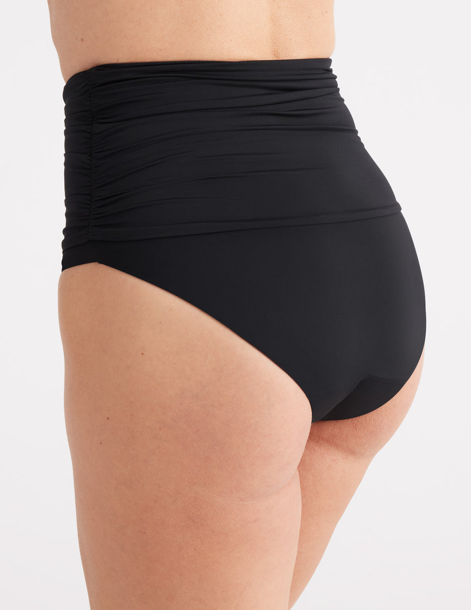 Black Ultra High-Waist Swim Bottoms